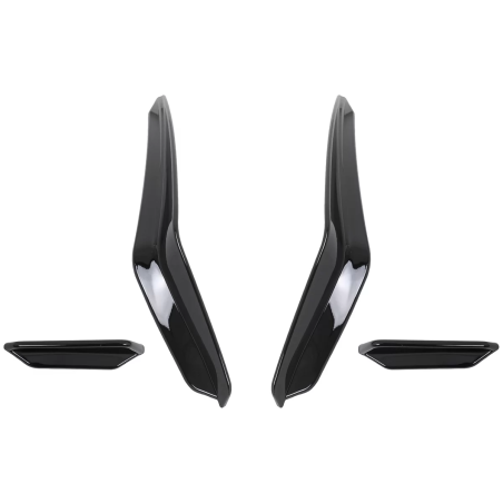 Paraurti anteriore Side Fins Flaps compatibile con VW Golf 8 Mk8 MQB GTI / R-Line (2020-in poi) nero