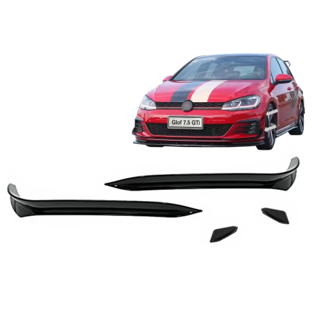 Paraurti anteriore Side Fins Flaps compatibile con VW Golf 7.5 GTI 5G Hatchback (2017-2020) nero luc