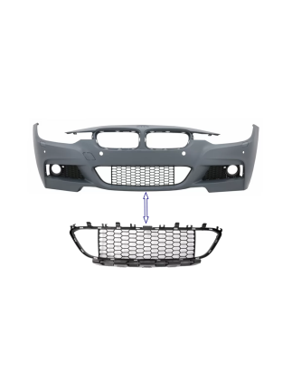 Paraurti anteriore Central Lower Grille compatibile con BMW 3 Serie F30 F31 M-Tech (2011-2019) (Cod.