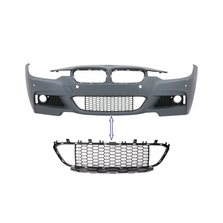 Paraurti anteriore Central Lower Grille compatibile con BMW 3 Serie F30 F31 M-Tech (2011-2019) (Cod.