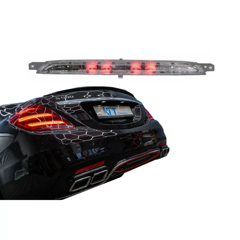 Paraurti posteriore Diffusore Fog Light LED rosso compatibile con Mercedes S-Classe W222 (2013-2020)