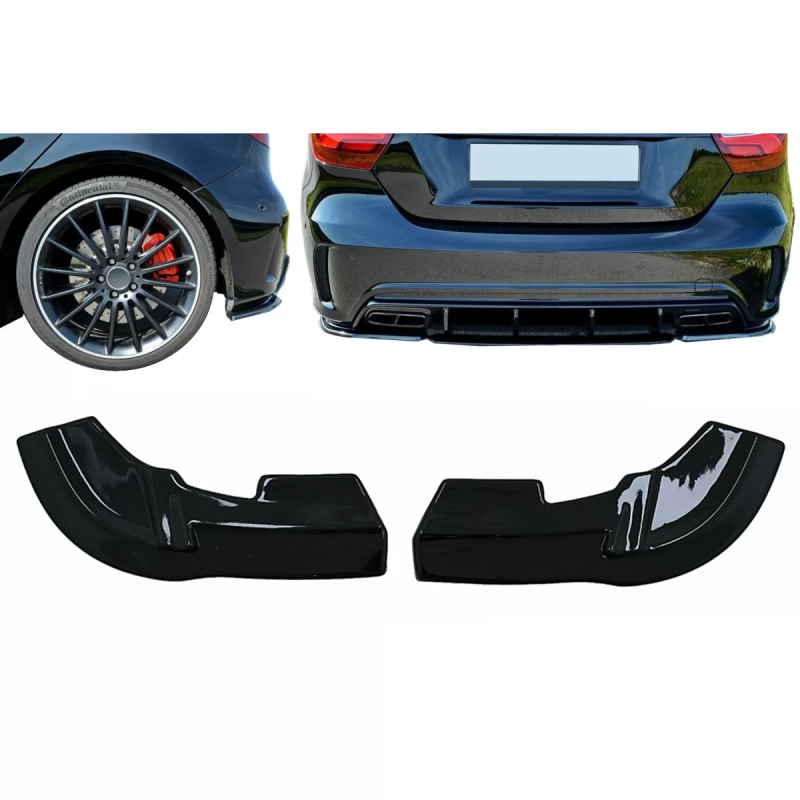 Paraurti posteriore Side Splitters Fins compatibile con Mercedes A-Classe W176 Sport Line A45 Hatchb