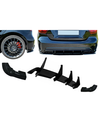 Paraurti posteriore Diffusore Extensions Splitters compatibile con Mercedes A-Classe W176 A45 Hatchb