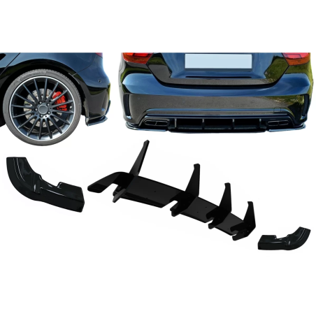 Paraurti posteriore Diffusore Extensions Splitters compatibile con Mercedes A-Classe W176 A45 Hatchb
