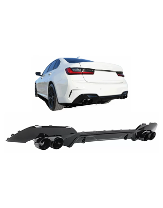 Paraurti posteriore Diffusore con Terminali di scarico compatibile con BMW 3 Serie G20 G28 Berlina G