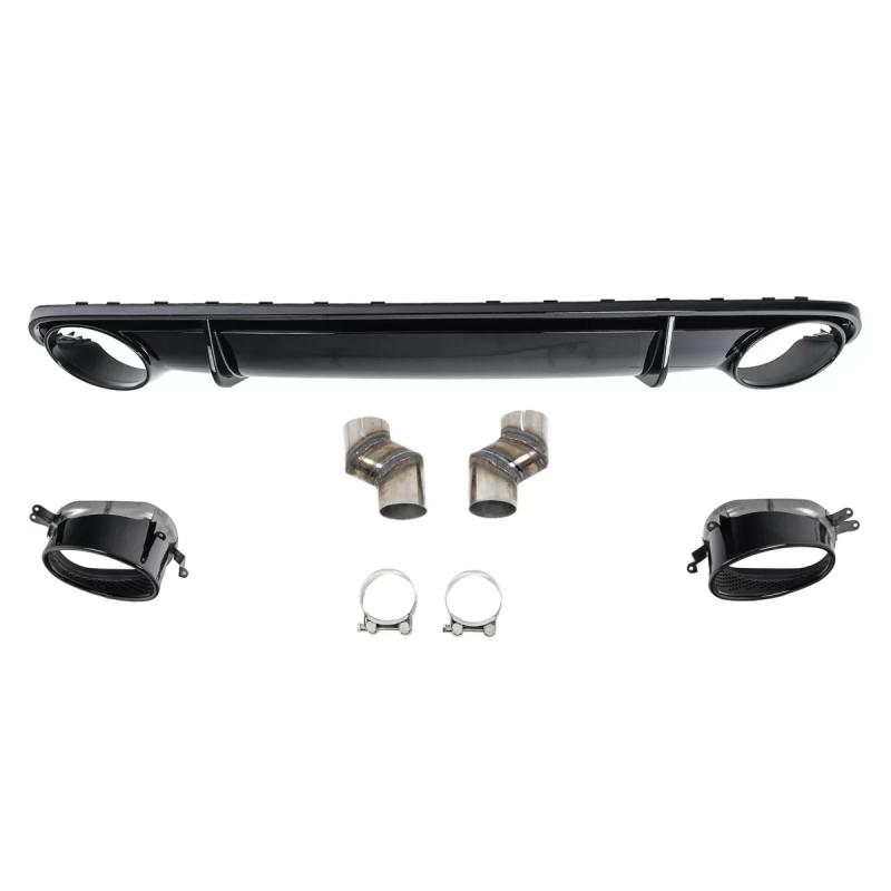 Paraurti posteriore Spoiler Diffusore con Terminali di scarico compatibile con Audi A4 B8 Berlina Av