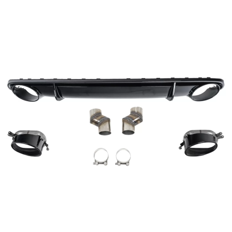 Paraurti posteriore Spoiler Diffusore con Terminali di scarico compatibile con Audi A4 B8 Berlina Av