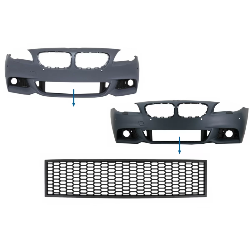 Paraurti anteriore Central Lower Grille compatibile con BMW 5 Serie F10 F11 M-Tech (2009-2017) (Cod.