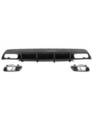 Paraurti posteriore Spoiler Diffusore con Terminali di scarico compatibile con Mercedes A-Classe W17