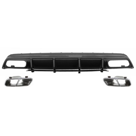Paraurti posteriore Spoiler Diffusore con Terminali di scarico compatibile con Mercedes A-Classe W17