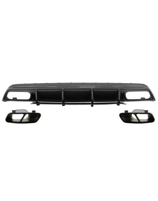 Paraurti posteriore Spoiler Diffusore con Terminali di scarico compatibile con Mercedes A-Classe W17