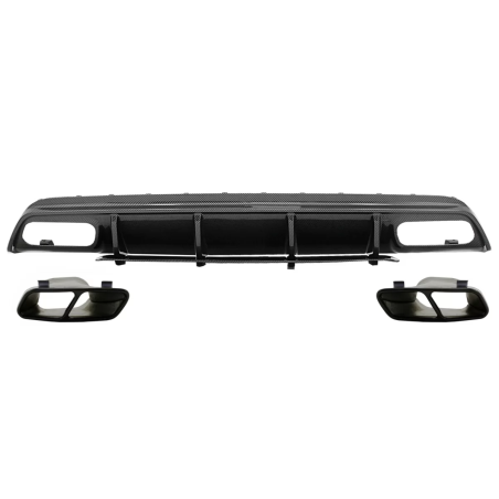 Paraurti posteriore Spoiler Diffusore con Terminali di scarico compatibile con Mercedes A-Classe W17