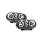 Fari anteriori compatibile con VW Golf IV 4 (09.1997-09.2003) Angel Eyes con 2 anelli Halo nero (Cod