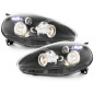 Fari anteriori compatibile con Fiat Grande Punto (09.2005-2008) Angel Eyes con 2 anelli Halo nero (C