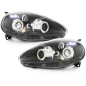 Fari anteriori compatibile con Fiat Grande Punto (09.2005-2008) Angel Eyes con 2 anelli Halo nero (C