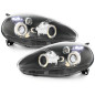 Fari anteriori compatibile con Fiat Grande Punto (09.2005-2008) Angel Eyes con 2 anelli Halo nero (C