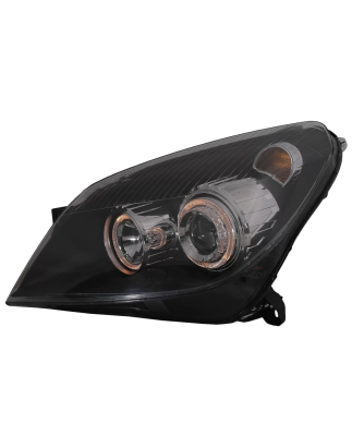 Fari anteriori compatibile con Opel Astra H (03.2004-2009) Angel Eyes con 2 anelli Halo nero (Cod. K