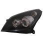 Fari anteriori compatibile con Opel Astra H (03.2004-2009) Angel Eyes con 2 anelli Halo nero (Cod. K