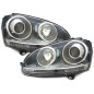 Fari anteriori DEPO compatibile con VW Golf V 5 (2003-2009) Jetta (2003-2009) GTI look nero LHD (Cod