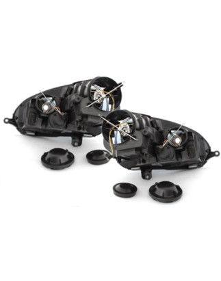 Fari anteriori DEPO compatibile con VW Golf V 5 (2003-2009) Jetta (2003-2009) GTI look nero LHD (Cod