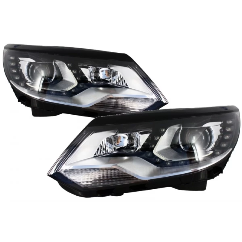 Fari anteriori LED DRL compatibile con VW Tiguan MK I Facelift (2012-2015) OEM Xenon design (Cod. K-