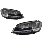 Fari anteriori 3D LED DRL compatibile con VW Golf 7 VII (2012-2017) Silver R-Line LED Flowing Dynami