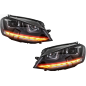 Fari anteriori 3D LED DRL compatibile con VW Golf 7 VII (2012-2017) RED R20 GTI look LED Flowing Tur
