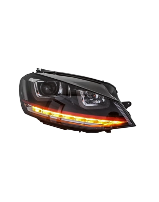 Fari anteriori 3D LED DRL compatibile con VW Golf 7 VII (2012-2017) RED R20 GTI look LED Flowing Tur