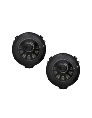 Fari anteriori Bi-Xenon LED compatibile con Mercedes G-Classe W463 (2005-2017) M Square look (Cod. K