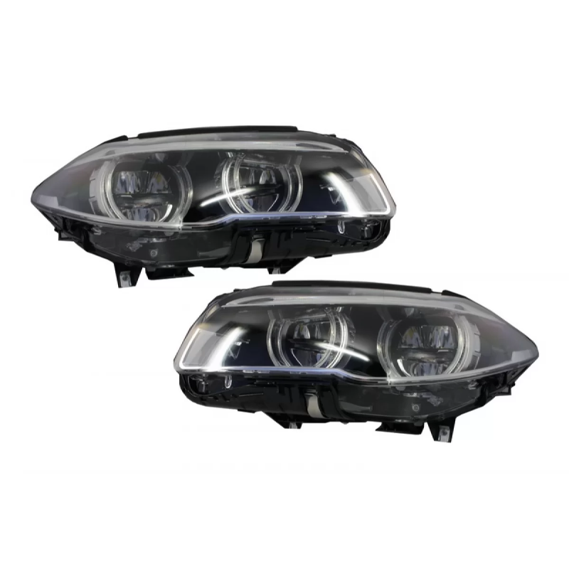 Fari anteriori Full LED compatibile con BMW 5 Serie F10 F11 (2011-2013) Angel Eyes (Cod. K-HLBMF10LE