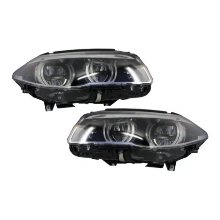 Fari anteriori Full LED compatibile con BMW 5 Serie F10 F11 (2011-2013) Angel Eyes (Cod. K-HLBMF10LE