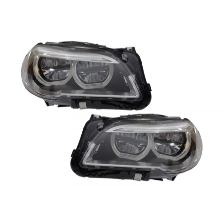 Fari anteriori Full LED compatibile con BMW 5 Serie F10 F11 (2011-2013) Angel Eyes (Cod. K-HLBMF10LE