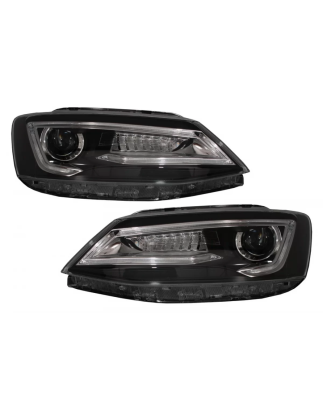 Fari anteriori LED DRL compatibile con VW Jetta Mk6 VI (2011-2017) Bi-Xenon design Dynamic Flowing S