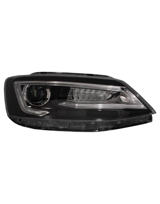 Fari anteriori LED DRL compatibile con VW Jetta Mk6 VI (2011-2017) Bi-Xenon design Dynamic Flowing S