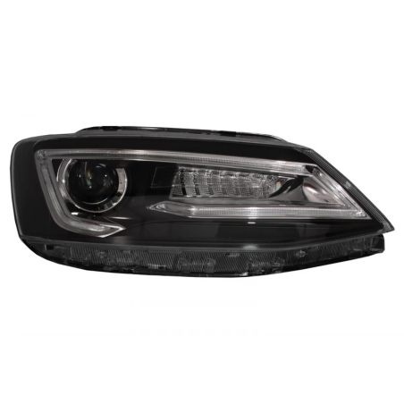 Fari anteriori LED DRL compatibile con VW Jetta Mk6 VI (2011-2017) Bi-Xenon design Dynamic Flowing S