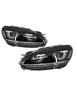 Fari anteriori compatibile con VW Golf 6 VI (2008-2013) Golf 7 3D LED DRL U-design LED Flowing Turni