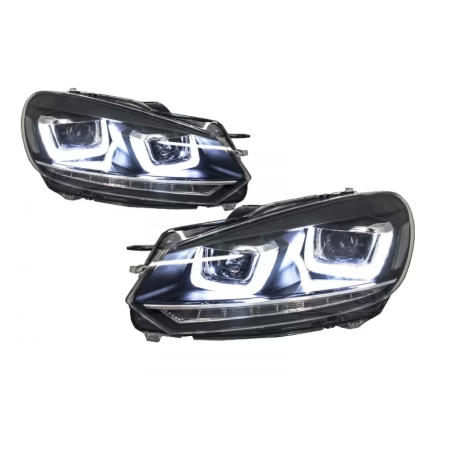 Fari anteriori compatibile con VW Golf 6 VI (2008-2013) Golf 7 3D LED DRL U-design LED Flowing Turni