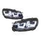 Fari anteriori compatibile con VW Golf 6 VI (2008-2013) Golf 7 3D LED DRL U-design LED Flowing Turni