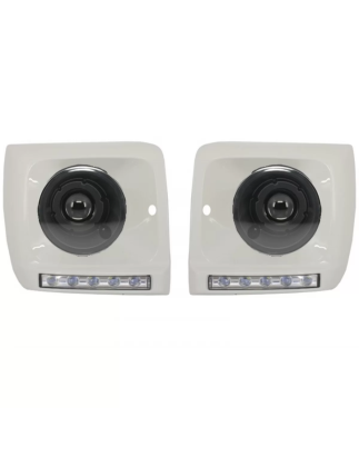 Fari anteriori nero Bi-Xenon look con Covers white LED DRL compatibile con Mercedes G-Classe W463 (1