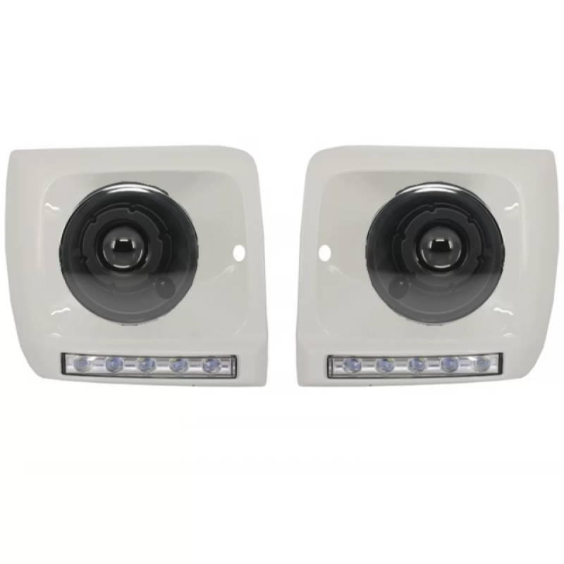 Fari anteriori nero Bi-Xenon look con Covers white LED DRL compatibile con Mercedes G-Classe W463 (1