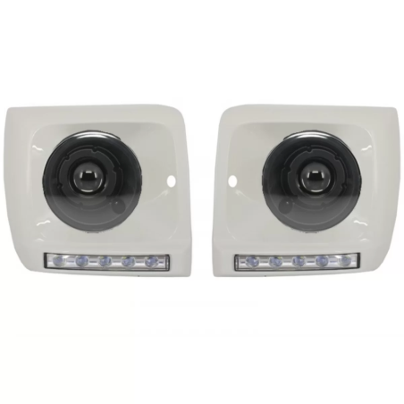 Fari anteriori nero Bi-Xenon look con Covers white LED DRL compatibile con Mercedes G-Classe W463 (1