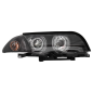 Fari anteriori LED Angel Eyes compatibile con BMW E46 Berlina Touring (1998-2001) nero (Cod. K-HLBME