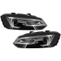 Fari anteriori LED XENON HID compatibile con VW Polo 6R 6C 61 (2011-2017) Light Bar Devil Eye look (