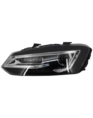 Fari anteriori LED XENON HID compatibile con VW Polo 6R 6C 61 (2011-2017) Light Bar Devil Eye look (