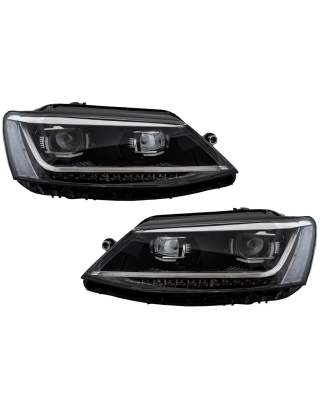 Fari anteriori LED DRL compatibile con VW Jetta Mk6 VI (2011-2017) Dynamic Turn Light Xenon Matrix d