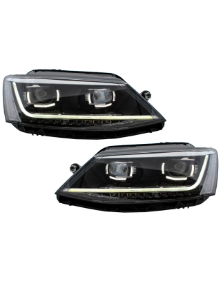 Fari anteriori LED DRL compatibile con VW Jetta Mk6 VI (2011-2017) Dynamic Turn Light Xenon Matrix d