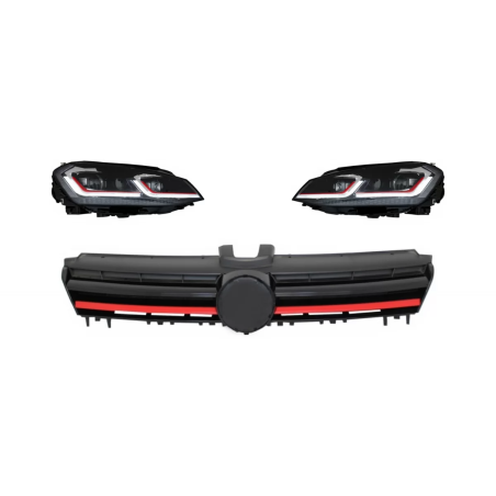 Fari anteriori LED Sequential Dynamic Turn Light con Grille compatibile con VW Golf 7 VII (2013-2017