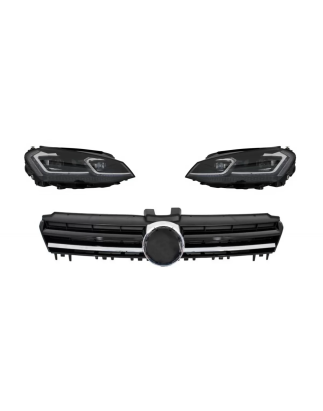 Fari anteriori LED Dynamic Turning Lights G7.5 look con Central Grille compatibile con VW Golf 7 VII