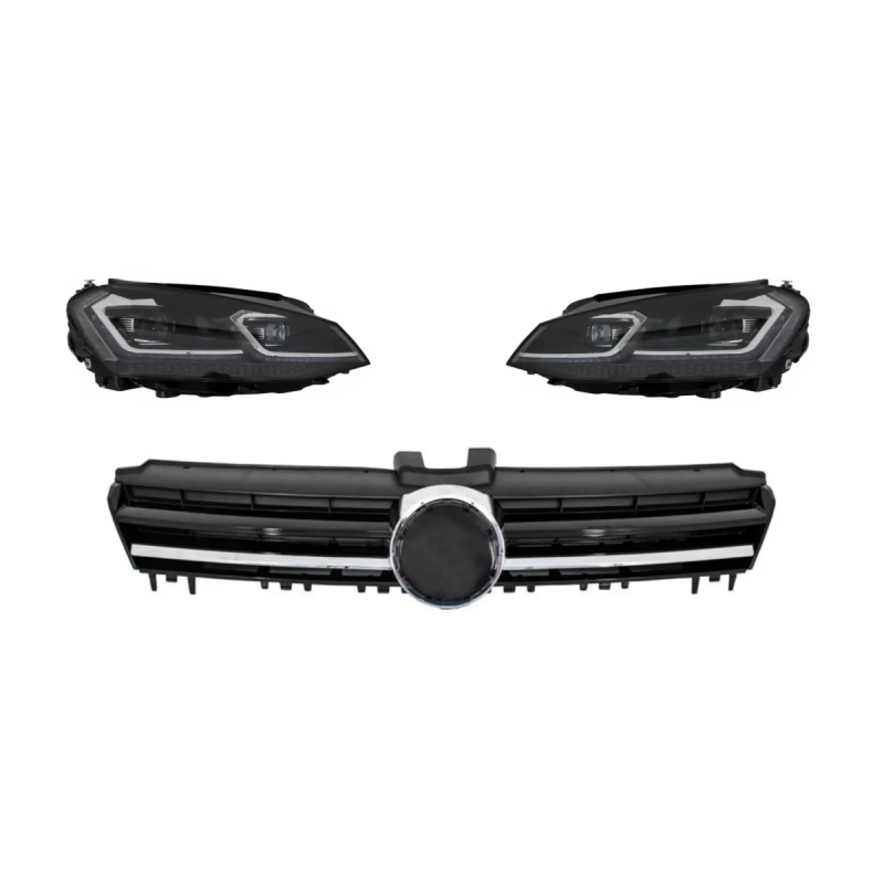 Fari anteriori LED Dynamic Turning Lights G7.5 look con Central Grille compatibile con VW Golf 7 VII