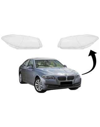 Fari anteriori Lens Glasses compatibile con BMW 5 Serie F10 F11 F18 (2010-2017) trasparente Glass Op